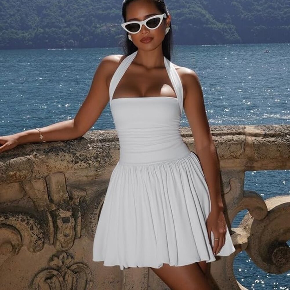 Kaximil Women's Sexy Halter Corset Mini Dress